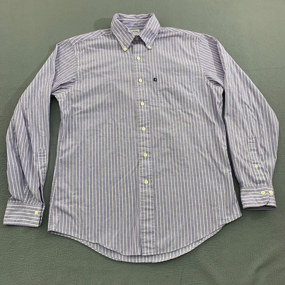 Brooks Brothers 346 Mens Medium Original Polo Shirt Striped Slim Fit Long Sleeve
